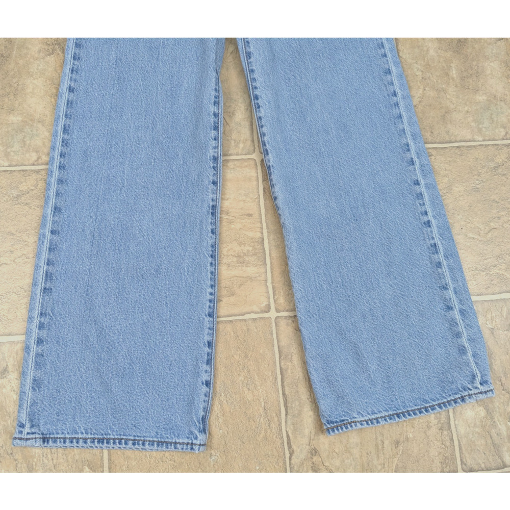 Levi Jeans sz 23 Ribcage Wide Leg denim blue high rise no stretch women 2834 - Picture 3 of 7